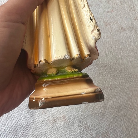 Vintage Religious Figurine with Red and Gold Accents - Picture 9 of 13